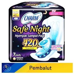 Charm Pembalut Safe Night 7'S Wing 42cm