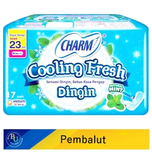 Charm pembalut cooling fresh 17's non wing 23cm