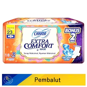 Charm pembalut extra comfort 18s maxi wing 23cm