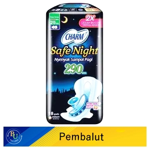 Charm pembalut safe night 18's wing 29cm
