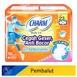 Charm pembalut wanita body fit 10's extra maxi wing