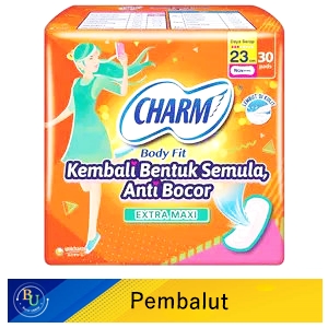 Charm pembalut wanita body fit 30's extra maxi