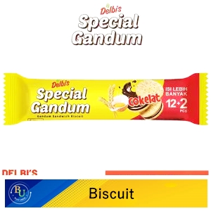 Delbis biscuit sandwich gandum coklat 115g