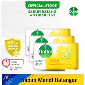 Dettol sabun mandi anti bakteri fresh 3x100g