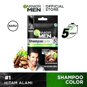 Garnier men shampoo color 1.0 hitam alami