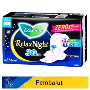 Laurier pembalut wanita 16's relax night 30cm
