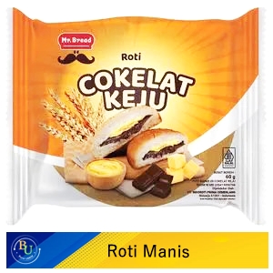 Mr.Bread Roti Manis Isi Coklat Keju 60gr