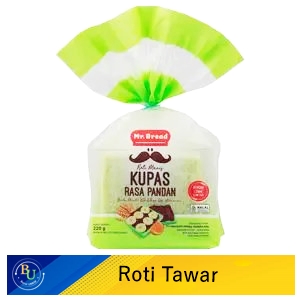 Mr.Bread Roti Tawar Kupas Pandan 220gr
