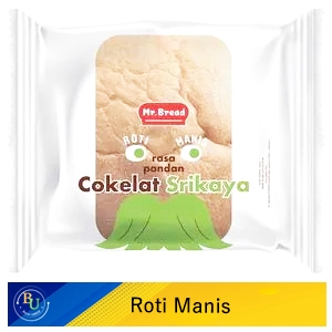Mr.bread roti kasur 4's pandan coklat srikaya 180gr