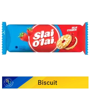Roma biscuit susu+selai slai o'lai strawberry 128g