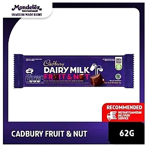 Cadbury dairy milk cokelat fruit & nut 62g