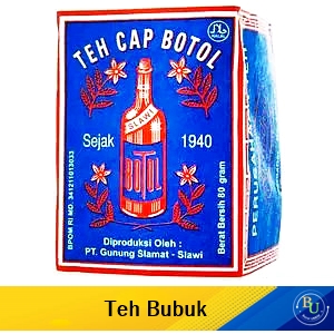 Cap Botol Teh Bubuk Biru 80G