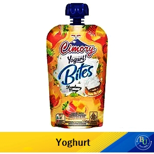 Cimory yoghurt squeeze bites strawberry mango 120g