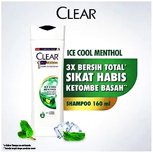 Clear shampoo anti dandruff ice cool menthol fresh 160ml
