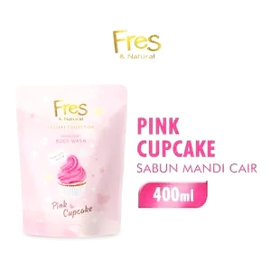Fres & natural indulgent body wash pink cupcake 400ml