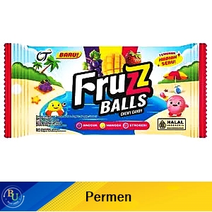Fruzz chewy candy balls anggur,mangga,stroberi 25.5g