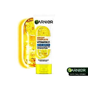 Garnier bright complete vit c facial wash scrub 100ml