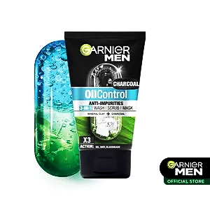 Garnier men oil control 3in1 charcoal black 100ml