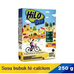 Hilo teen susu bubuk hi-calcium vanila caramel 250g