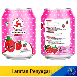 Kaki tiga larutan penyegar anak stroberi 238ml