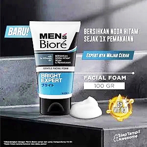 Kao biore facial foam men's bright expert 100g