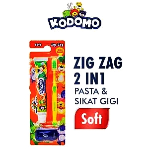 Kodomo pasta gigi+sikat gigi zig zag soft 2 in 1