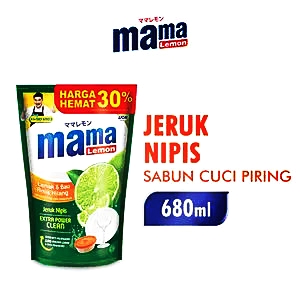 Mama lemon cairan pencuci piring ekstra clean jeruk nipis 680ml