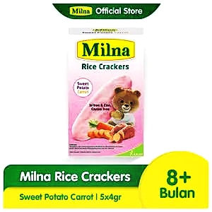 Milna Rice Crackers S.Potato Carrot 20G