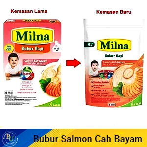 Milna bubur bayi 8+ bulan salmon cah bayam 100g