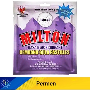 Milton candy pastilles sugar free blackcurrant 16.5g