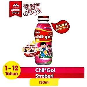 Morinaga minuman susu steril chil go strawberry 130ml
