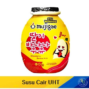 Mujigae susu cair strawberry banana 250ml