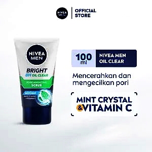 Nivea facial scrub for men bright oil clear 100ml