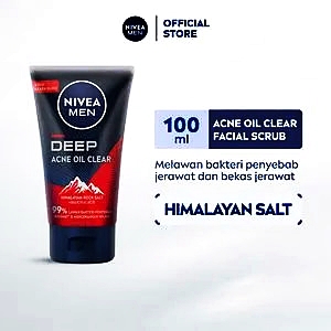 Nivea facial scrub mud foam deep acne attack 100ml