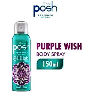 Posh body spray perfumed hijab chic purple wish 150ml