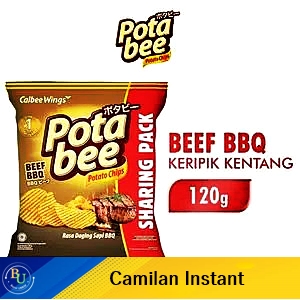 Potabee snack potato chips beef bbq 120g