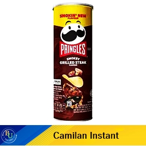 Pringles potato crisps smokey grilled steak 102g