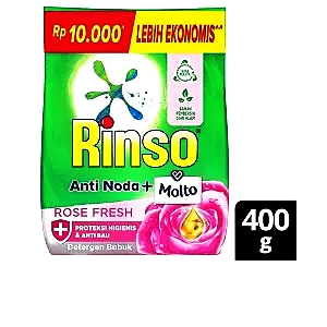 Rinso deterjen powder + molto rose fresh 400g
