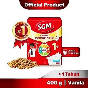 SGM isopro soy 1+ susu pertumbuhan vanilla 400g