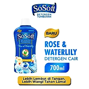 Sosoft deterjen cair rose & waterlily 700ml