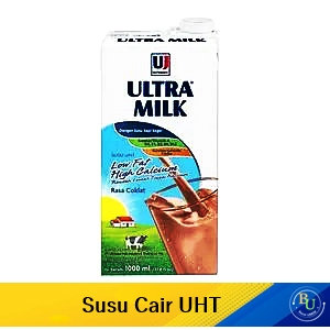 Ultra susu cair low fat hi-calcium coklat 1000ml