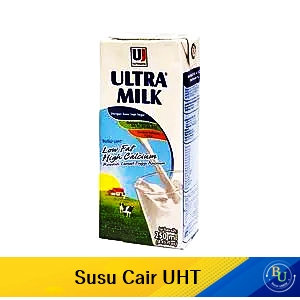Ultra susu cair low fat hi-calcium plain 250ml
