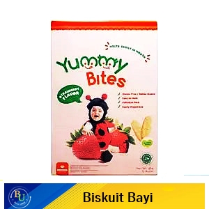 Yummy bites baby rice crackers strawberry 25g